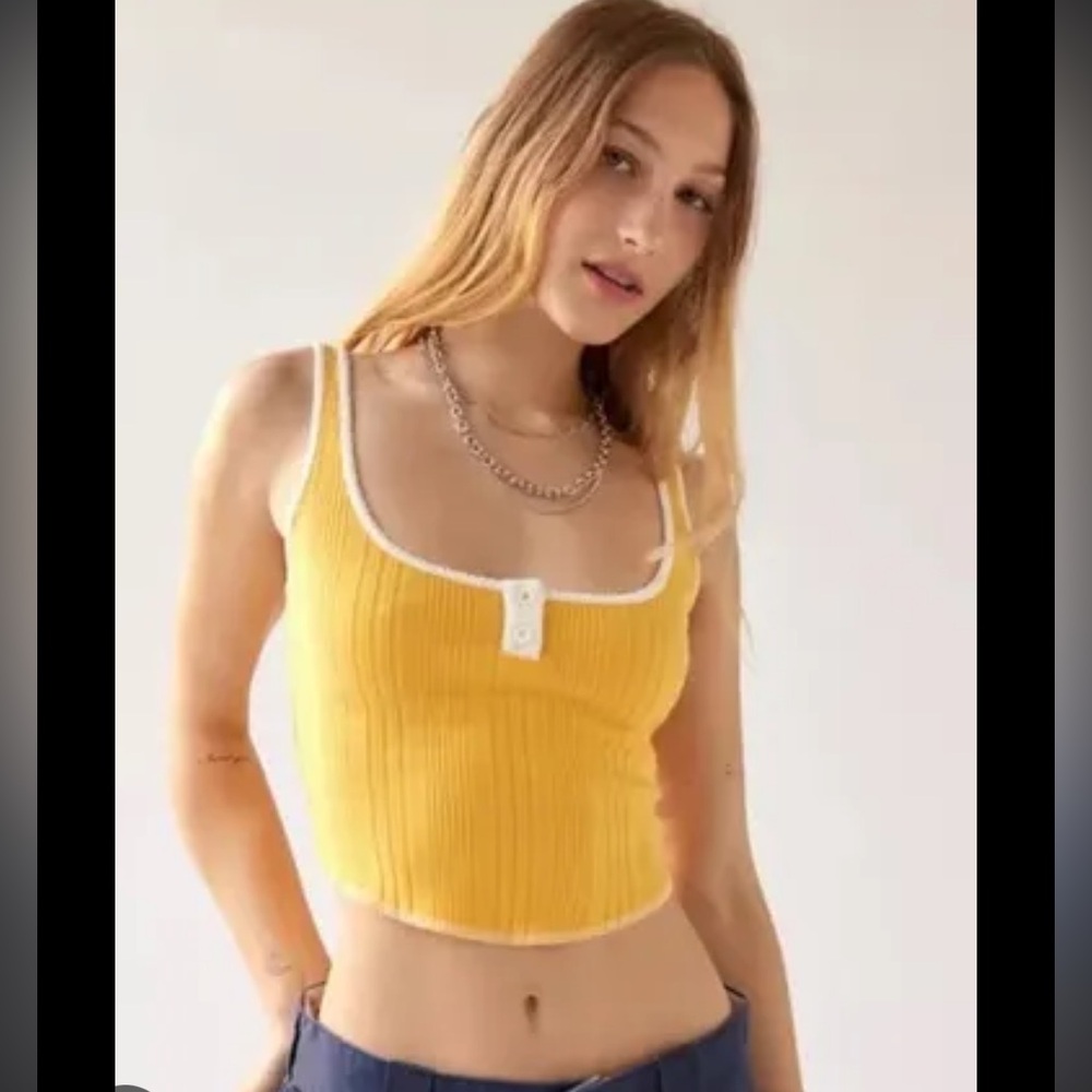 Urban Outfitters BDG Clay Tank Top- Yellow